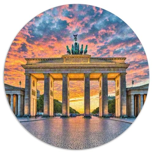 Brandenburger Tor 1000 Teile Künstlerisches Jigsaw Puzzle Rundes Puzzle Schwieriges Großes Stressabbau-Spielzeug Geeignet 1000pcs (67.5x67.5cm) von QIAVXZIP