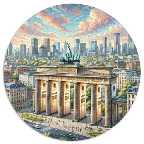 Brandenburger Tor 1000 Teile Puzzle Circular Puzzles Schwieriges Großes Stressabbau-Spielzeug Für Erwachsene Und Kinder 1000pcs (67.5x67.5cm) von QIAVXZIP