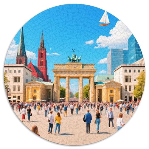Brandenburger Tor 1000 Teile Puzzle Circular Puzzles Schwieriges Großes Stressabbau-Spielzeug Für Erwachsene Und Kinder 1000pcs (67.5x67.5cm) von QIAVXZIP