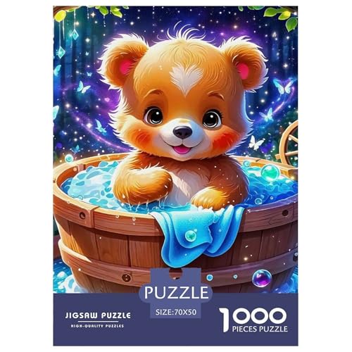 Braun Bär 1000 Teile Klassische Puzzle Tier Ab 14 Jahren, Teile Passen Perfekt Zusammen, Geschicklichkeitsspiel, Premium Quality, Stressabbau-Spielzeug 70x50cm/1000pcs von QIAVXZIP