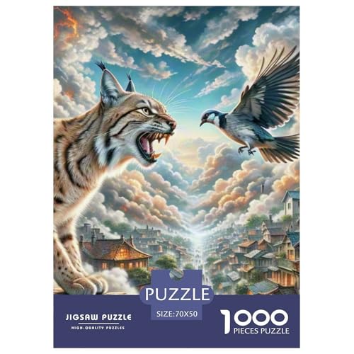 Caracal Jagd Vögel 1000 Teile Unmöglich Puzzles Tier, Teile Passen Perfekt Zusammen, Geschicklichkeitsspiel, Perfekt Für Spieleabende, Pädagogisches 70x50cm/1000pcs von QIAVXZIP
