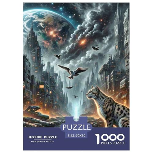 Caracal Jagd Vögel 1000 Teile Unmöglich Puzzles Tier, Teile Passen Perfekt Zusammen, Geschicklichkeitsspiel, Premium Quality, Stressabbau-Spielzeug 70x50cm/1000pcs von QIAVXZIP