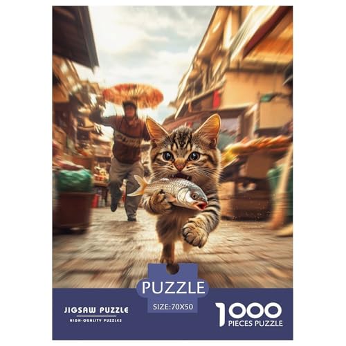 Chinesische ländliche Katze 1000 Teile Unmöglich Puzzles Für Erwachsene Und Kinder, Teile Passen Perfekt Zusammen, Geschicklichkeitsspiel, Perfekt Für Spieleabende, Pädagogisches 70x50cm/1000pcs von QIAVXZIP