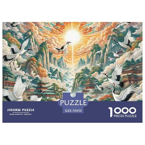 Cloud Crane Piercing Schlucht 1000 Teile Klassische Puzzle Tier, Teile Passen Perfekt Zusammen, Geschicklichkeitsspiel, Premium Quality, Stressabbau-Spielzeug 70x50cm/1000pcs von QIAVXZIP