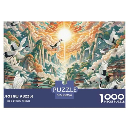 Cloud Crane Piercing Schlucht 1000 Teile Unmöglich Puzzles Tier, Teile Passen Perfekt Zusammen, Geschicklichkeitsspiel, Perfekt Für Spieleabende, Stressabbau-Spielzeug 38x26cm/100 von QIAVXZIP