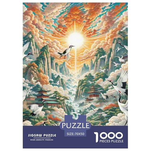 Cloud Crane Piercing Schlucht 1000 Teile Unmöglich Puzzles Tier, Teile Passen Perfekt Zusammen, Geschicklichkeitsspiel, Perfekt Für Spieleabende, Stressabbau-Spielzeug 70x50cm/1000pcs von QIAVXZIP