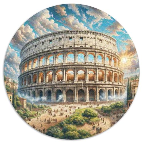 Colosseum, Italien 1000 Teile Künstlerisches Jigsaw Puzzle Gebäude Rundes Puzzle Schwieriges Großes Stressabbau-Spielzeug Für Erwachsene Kinder Kreativ 1000pcs (67.5x67.5cm) von QIAVXZIP