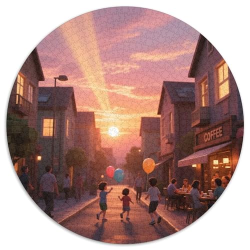 Cube Häuser 1000 Teile Künstlerisches Jigsaw Puzzle Rundpuzzle Schwieriges Großes Stressabbau-Spielzeug Geeignet 1000pcs (67.5x67.5cm) von QIAVXZIP