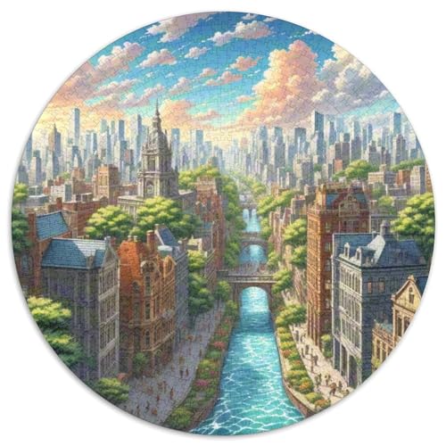 Der Giant's Causeway 1000 PCS Künstlerisches Jigsaw Puzzle Rundes Puzzle Schwieriges Großes Stressabbau-Spielzeug Für Erwachsene Und Kinder 1000pcs (67.5x67.5cm) von QIAVXZIP