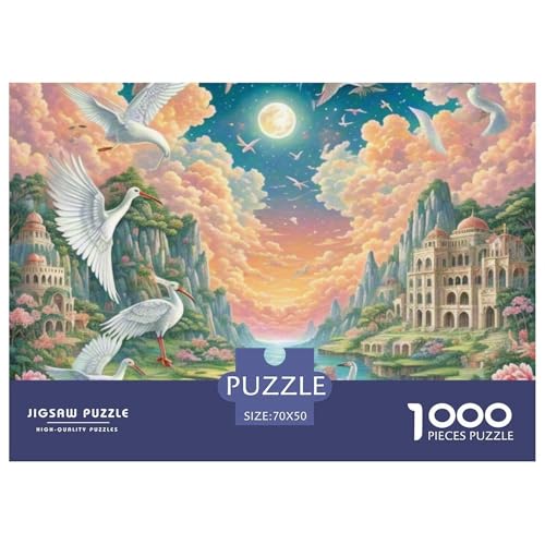 Der Vogel des Paradieses Tanzt 1000 Teile Schwieriges Großes Puzzle Tier Und Kinder, Teile Passen Perfekt Zusammen, Geschicklichkeitsspiel, Premium Quality, Stressabbau-Spielzeug 70x50cm/10 von QIAVXZIP