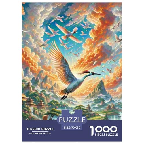 Der Vogel des Paradieses Tanzt 1000 Teile Unmöglich Puzzles Tier, Teile Passen Perfekt Zusammen, Geschicklichkeitsspiel, Premium Quality, Stressabbau-Spielzeug 70x50cm/1000pcs von QIAVXZIP