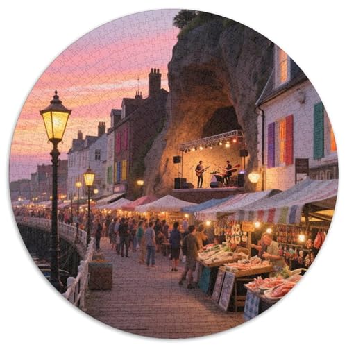 Die Höhle von Fingal 1000 PCS Puzzle Runde Puzzles Schwieriges Großes Stressabbau-Spielzeug Für Erwachsene Kinder Kreativ 1000pcs (67.5x67.5cm) von QIAVXZIP