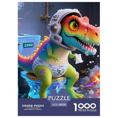 Dinosaurier 1000 Teile Klassische Puzzle Tier Für Die Ganze Familie, Teile Passen Perfekt Zusammen, Geschicklichkeitsspiel, Premium Quality, Stressabbau-Spielzeug 38x26cm/1000pcs von QIAVXZIP