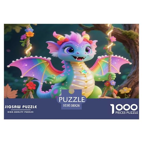 Dinosaurier 1000 Teile Klassische Puzzle Tier Für Erwachsene, Familien, Teile Passen Perfekt Zusammen, Geschicklichkeitsspiel, Premium Quality, Pädagogisches 38x26cm/1000pcs von QIAVXZIP