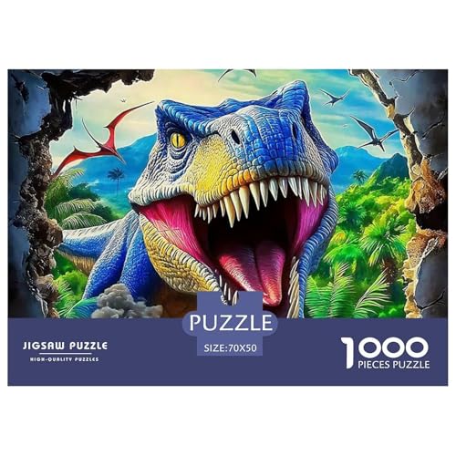 Dinosaurier 1000 Teile Unmöglich Puzzles Tier Ab 14 Jahren, Teile Passen Perfekt Zusammen, Geschicklichkeitsspiel, Premium Quality, Stressabbau-Spielzeug 70x50cm/1000pcs von QIAVXZIP