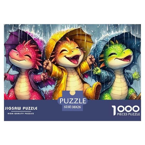 Dinosaurier 1000 Teile Unmöglich Puzzles Tier Für Erwachsene, Familien, Teile Passen Perfekt Zusammen, Geschicklichkeitsspiel, Premium Quality, Pädagogisches 38x26cm/1000pcs von QIAVXZIP