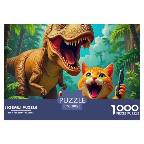 Dinosaurier 1000 Teile Unmöglich Puzzles Tier Für Erwachsene Und Kinder, Teile Passen Perfekt Zusammen, Geschicklichkeitsspiel, Perfekt Für Spieleabende, Pädagogisches 38x26cm/1000pcs von QIAVXZIP