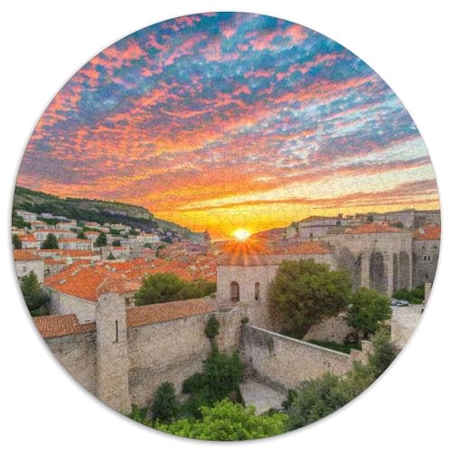 Dubrovnik Stadtmauer 1000 Teile Puzzle Gebäude Rundpuzzle Schwieriges Großes Stressabbau-Spielzeug Geeignet 1000pcs (67.5x67.5cm) von QIAVXZIP