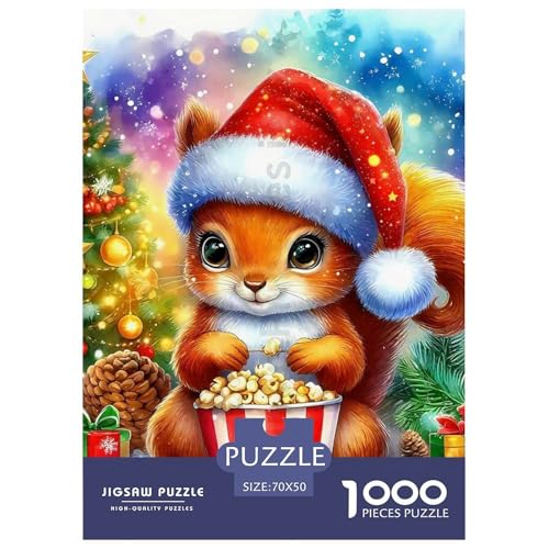 Eichhörnchen 1000 Teile Schwieriges Großes Puzzle Tier Für Die Ganze Familie, Teile Passen Perfekt Zusammen, Geschicklichkeitsspiel, Premium Quality, Pädagogisches 70x50cm/1000pcs von QIAVXZIP