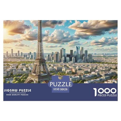 Eiffelturm, France 1000 Teile Klassische Puzzle, Familien, Teile Passen Perfekt Zusammen, Geschicklichkeitsspiel, Premium Quality, Pädagogisches 38x26cm/1000pcs von QIAVXZIP