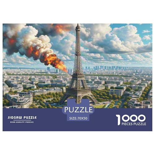 Eiffelturm, France 1000 Teile Unmöglich Puzzles, Familien, Teile Passen Perfekt Zusammen, Geschicklichkeitsspiel, Premium Quality, Pädagogisches 70x50cm/1000pcs von QIAVXZIP