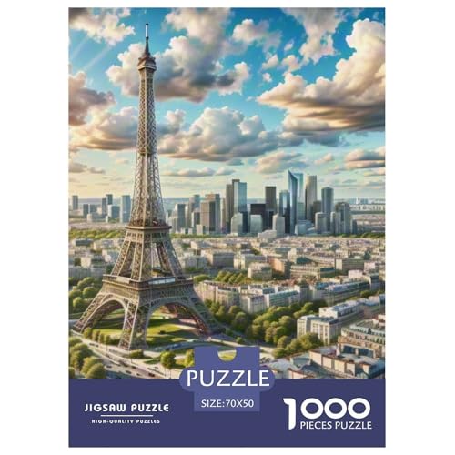 Eiffelturm, France 1000 Teile Unmöglich Puzzles, Teile Passen Perfekt Zusammen, Geschicklichkeitsspiel, Premium Quality, Stressabbau-Spielzeug 70x50cm/1000pcs von QIAVXZIP