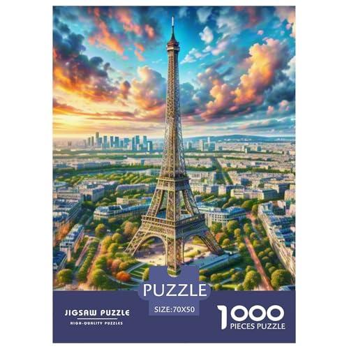 Eiffelturm, France 1000 Teile Unmöglich Puzzles Und Kinder, Teile Passen Perfekt Zusammen, Geschicklichkeitsspiel, Perfekt Für Spieleabende, Stressabbau-Spielzeug 70x50cm/1000pcs von QIAVXZIP