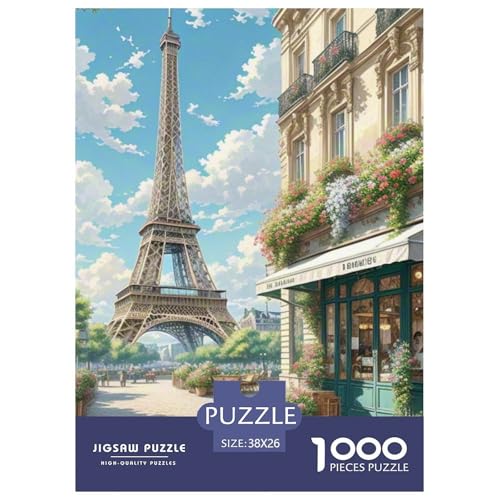 Eiffelturm 1000 Teile Klassische Puzzle Tier, Familien, Teile Passen Perfekt Zusammen, Geschicklichkeitsspiel, Premium Quality, Pädagogisches 38x26cm/1000pcs von QIAVXZIP