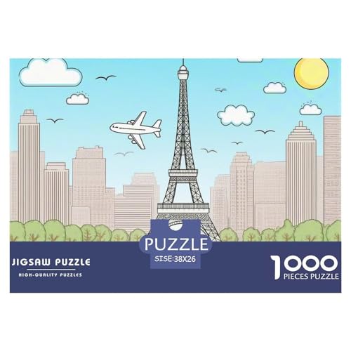 Eiffelturm 1000 Teile Klassische Puzzle Tier, Teile Passen Perfekt Zusammen, Geschicklichkeitsspiel, Perfekt Für Spieleabende, Pädagogisches 38x26cm/1000pcs von QIAVXZIP