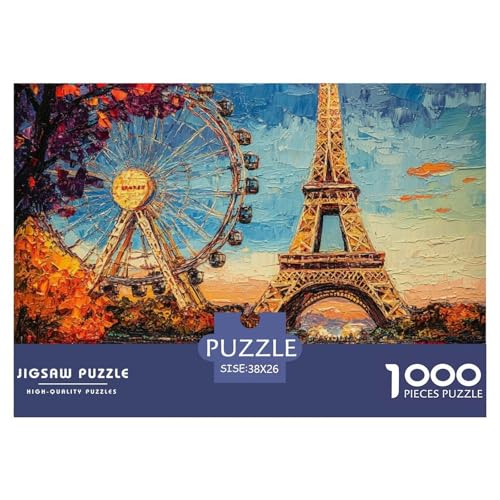 Eiffelturm 1000 Teile Schwieriges Großes Puzzle, Teile Passen Perfekt Zusammen, Geschicklichkeitsspiel, Perfekt Für Spieleabende, Pädagogisches 38x26cm/1000pcs von QIAVXZIP