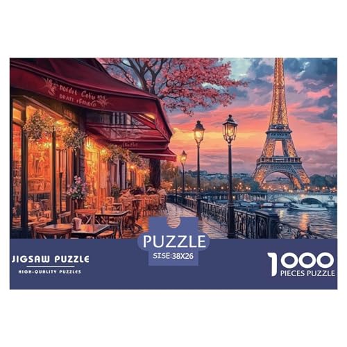 Eiffelturm 1000 Teile Schwieriges Großes Puzzle, Teile Passen Perfekt Zusammen, Geschicklichkeitsspiel, Premium Quality, Stressabbau-Spielzeug 38x26cm/1000pcs von QIAVXZIP