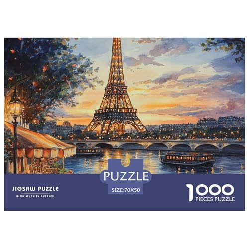 Eiffelturm 1000 Teile Unmöglich Puzzles, Teile Passen Perfekt Zusammen, Geschicklichkeitsspiel, Premium Quality, Pädagogisches 70x50cm/1000pcs von QIAVXZIP