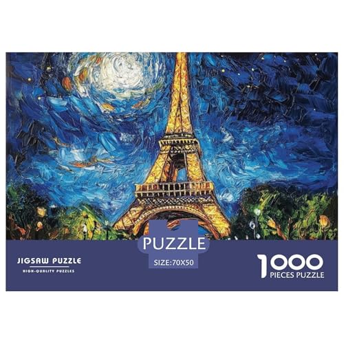 Eiffelturm 1000 Teile Unmöglich Puzzles, Teile Passen Perfekt Zusammen, Geschicklichkeitsspiel, Premium Quality, Stressabbau-Spielzeug 70x50cm/1000pcs von QIAVXZIP