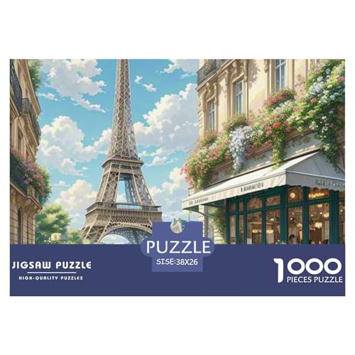 Eiffelturm 1000 Teile Unmöglich Puzzles Tier, Familien, Teile Passen Perfekt Zusammen, Geschicklichkeitsspiel, Premium Quality, Stressabbau-Spielzeug 38x26cm/1000pcs von QIAVXZIP