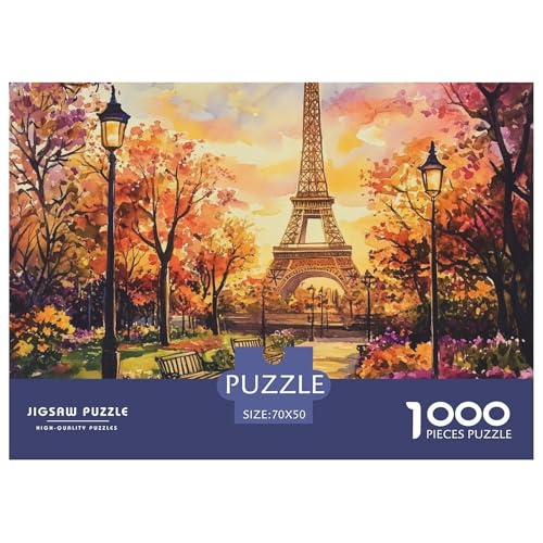 Eiffelturm 1000 Teile Unmöglich Puzzles Und Kinder, Teile Passen Perfekt Zusammen, Geschicklichkeitsspiel, Perfekt Für Spieleabende, Stressabbau-Spielzeug 70x50cm/1000pcs von QIAVXZIP