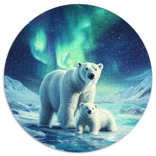 Eisbär 1000 PCS Puzzle Rundpuzzle Schwieriges Großes Stressabbau-Spielzeug Geeignet 1000pcs (67.5x67.5cm) von QIAVXZIP