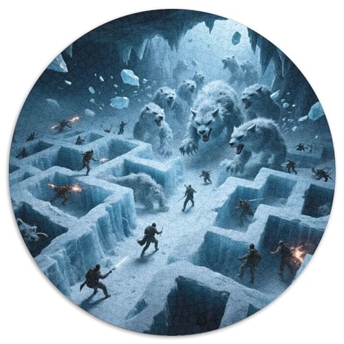Eishöhle Eisriesenwelt 1000 PCS Puzzle Rundpuzzle Schwieriges Großes Stressabbau-Spielzeug Für Erwachsene Und Kinder 1000pcs (67.5x67.5cm) von QIAVXZIP