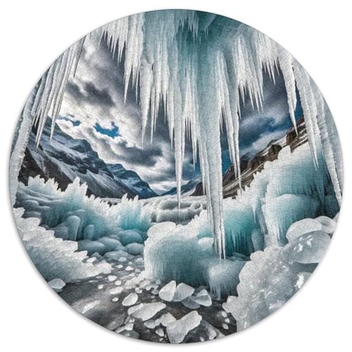 Eishöhle Eisriesenwelt 1000 Teile Puzzle Circular Puzzles Schwieriges Großes Stressabbau-Spielzeug Für Erwachsene Und Kinder 1000pcs (67.5x67.5cm) von QIAVXZIP