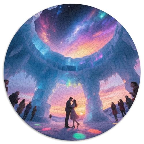 Eishöhle Eisriesenwelt 1000 Teile Puzzle Circular Puzzles Schwieriges Großes Stressabbau-Spielzeug Geeignet 1000pcs (67.5x67.5cm) von QIAVXZIP