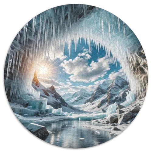 Eishöhle Eisriesenwelt 1000 Teile Puzzle Rundpuzzle Schwieriges Großes Stressabbau-Spielzeug Für Erwachsene Kinder Kreativ 1000pcs (67.5x67.5cm) von QIAVXZIP