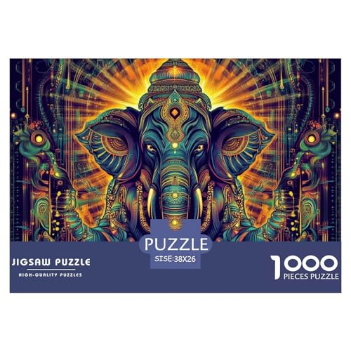 Elefanten 1000 Teile Klassische Puzzle Für Erwachsene, Familien, Teile Passen Perfekt Zusammen, Geschicklichkeitsspiel, Perfekt Für Spieleabende, Stressabbau-Spielzeug 38x26cm/1000pcs von QIAVXZIP