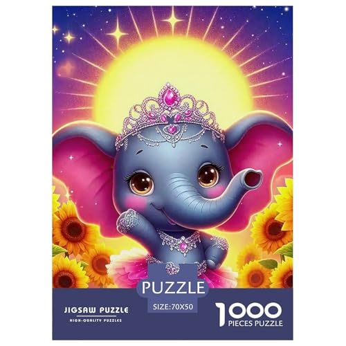 Elefanten 1000 Teile Klassische Puzzle Tier Ab 14 Jahren, Teile Passen Perfekt Zusammen, Geschicklichkeitsspiel, Premium Quality, Pädagogisches 70x50cm/1000pcs von QIAVXZIP