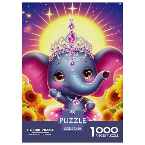 Elefanten 1000 Teile Klassische Puzzle Tier Für Die Ganze Familie, Teile Passen Perfekt Zusammen, Geschicklichkeitsspiel, Perfekt Für Spieleabende, Stressabbau-Spielzeug 70x50cm/1000pcs von QIAVXZIP