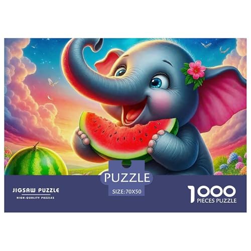 Elefanten 1000 Teile Schwieriges Großes Puzzle Tier Ab 14 Jahren, Teile Passen Perfekt Zusammen, Geschicklichkeitsspiel, Perfekt Für Spieleabende, Pädagogisches 70x50cm/1000pcs von QIAVXZIP