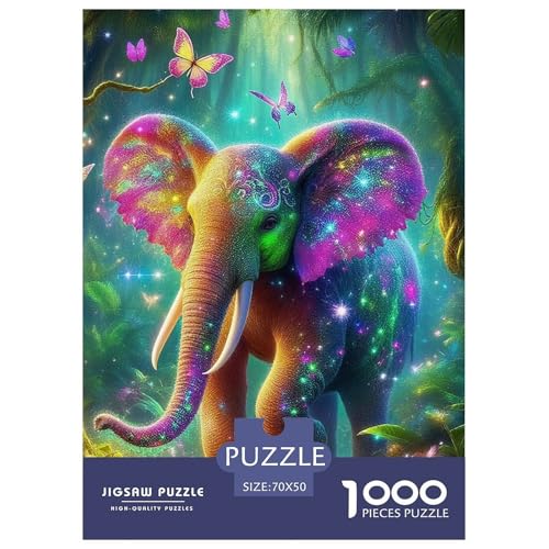 Elefanten 1000 Teile Schwieriges Großes Puzzle Tier Für Erwachsene, Familien, Teile Passen Perfekt Zusammen, Geschicklichkeitsspiel, Perfekt Für Spieleabende, Stressabbau-Spielzeug 70x50cm/1000pcs von QIAVXZIP