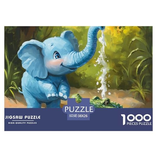 Elefanten 1000 Teile Unmöglich Puzzles, Familien, Teile Passen Perfekt Zusammen, Geschicklichkeitsspiel, Perfekt Für Spieleabende, Stressabbau-Spielzeug 38x26cm/1000pcs von QIAVXZIP
