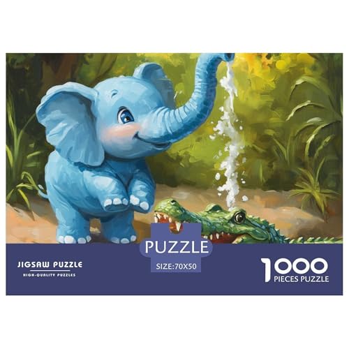Elefanten 1000 Teile Unmöglich Puzzles Und Kinder, Teile Passen Perfekt Zusammen, Geschicklichkeitsspiel, Perfekt Für Spieleabende, Pädagogisches 70x50cm/1000pcs von QIAVXZIP