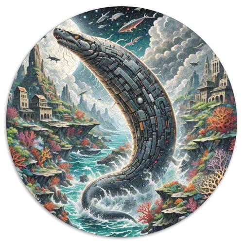 Elektrisches Aal Piercing Reef 1000 Teile Künstlerisches Jigsaw Puzzle Kreisförmige EinzigKunst Großes Stressabbau-Spielzeug Für Erwachsene Kinder Kreativ 1000pcs (67.5x67.5cm) von QIAVXZIP