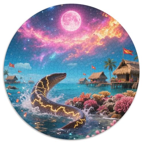 Elektrisches Aal Piercing Reef 1000 Teile Puzzle Circular Puzzles Schwieriges Großes Stressabbau-Spielzeug Geeignet 1000pcs (67.5x67.5cm) von QIAVXZIP