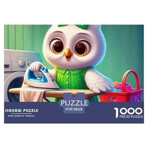 Eule 1000 Teile Anspruchsvolles Puzzle Tier Für Erwachsene Und Kinder, Teile Passen Perfekt Zusammen, Geschicklichkeitsspiel, Premium Quality, Pädagogisches 38x26cm/1000pcs von QIAVXZIP